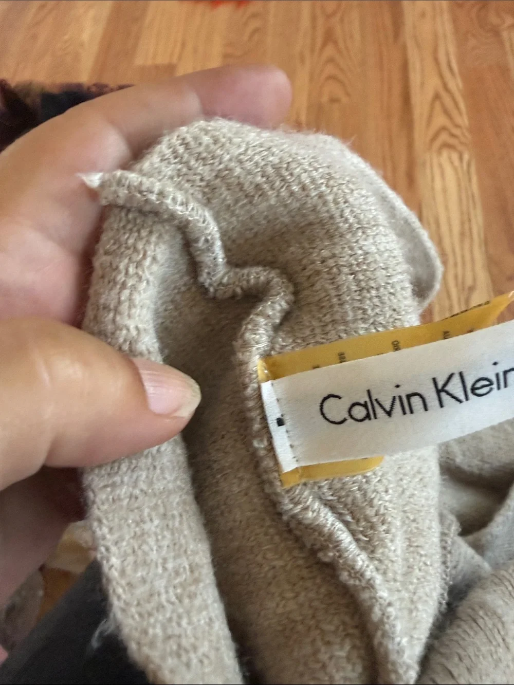 Calvin Klein infinty knit scarf taupe